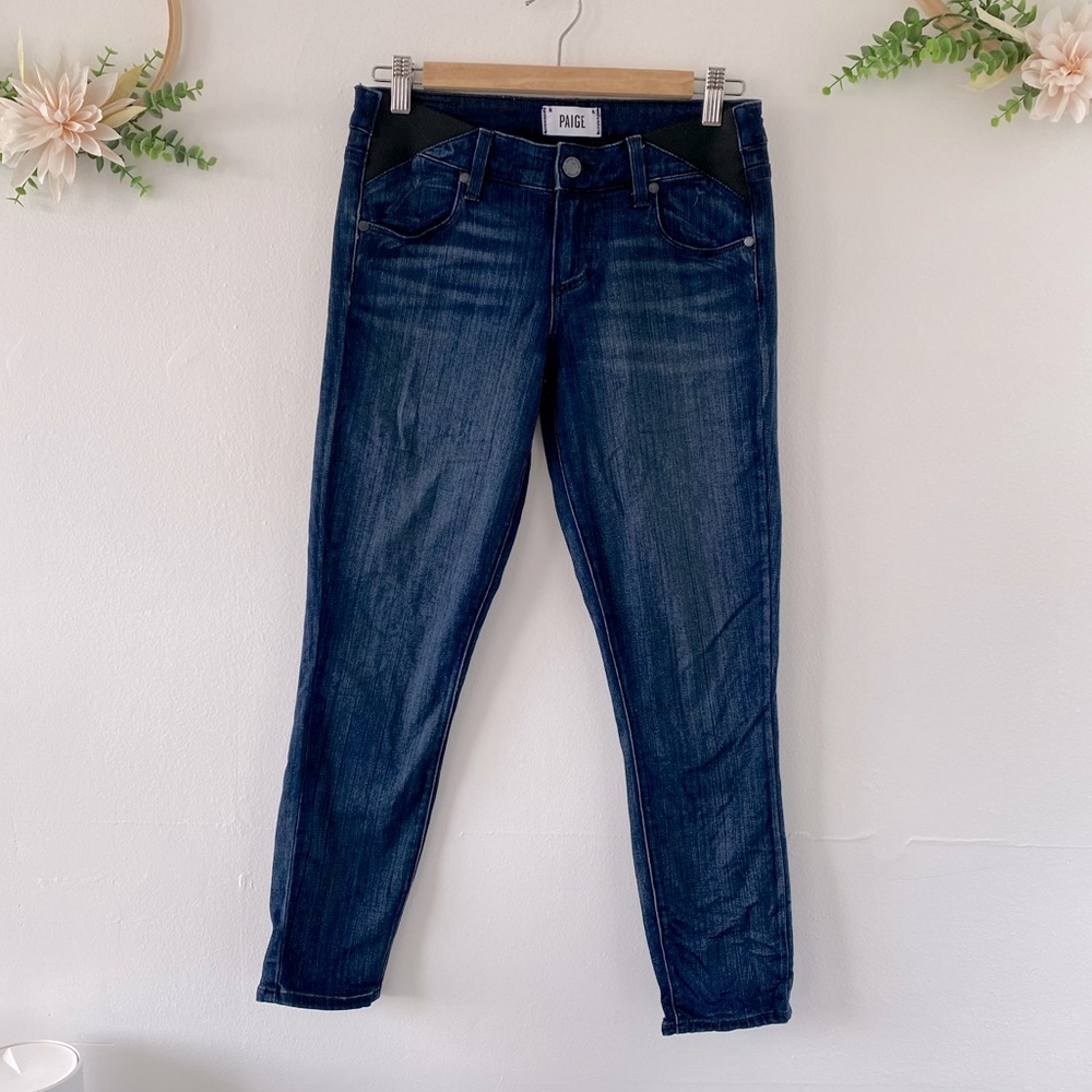 Paige Verdugo Crop Dark Blue Maternity Jeans - Size 26